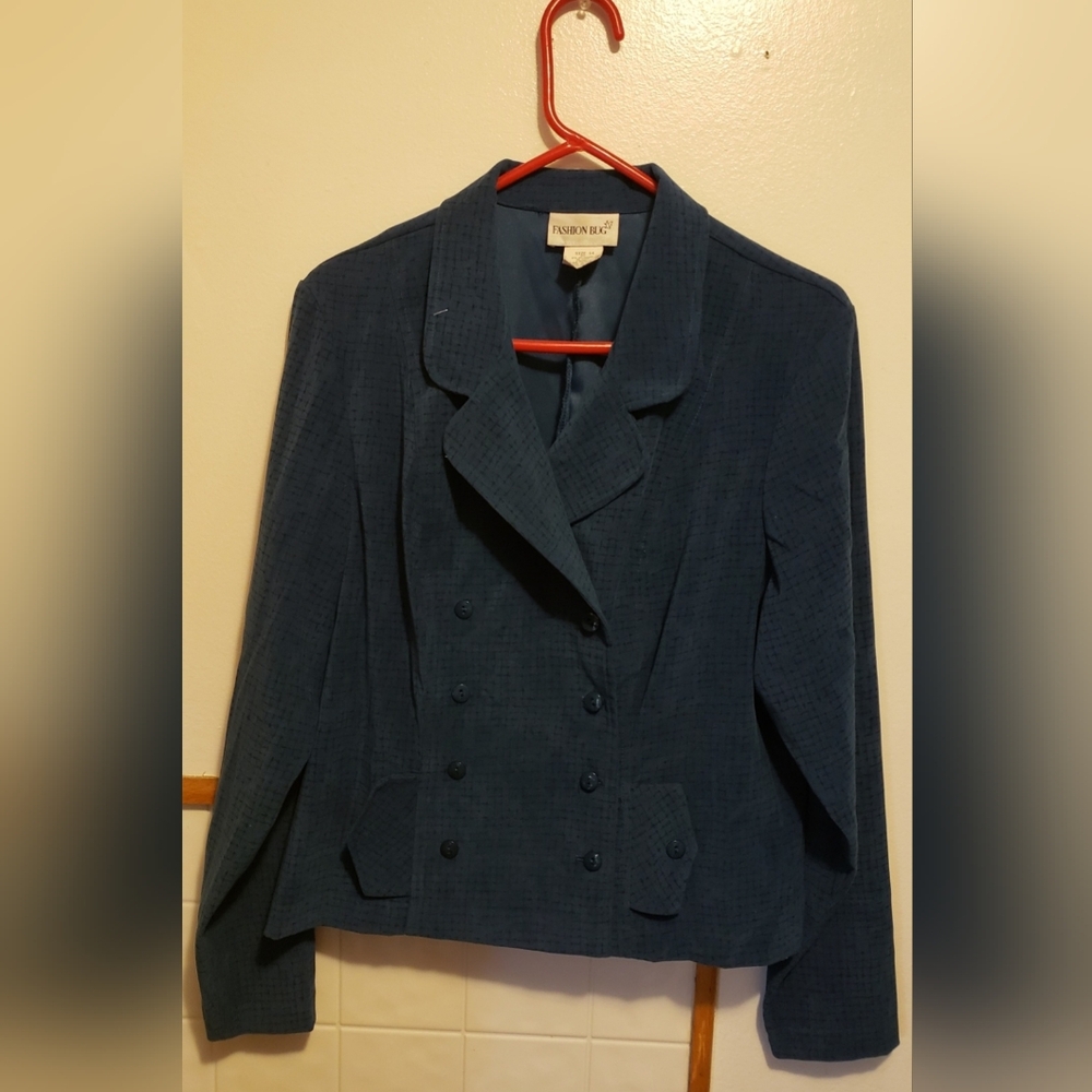 Women's Blue Double-Breasted Jacket